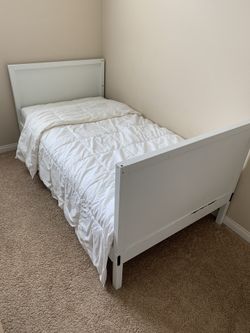 Twin Bed- Bed Frame With Mattress And Blanket