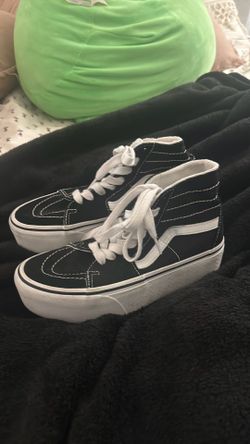 Vans size 7 black and white