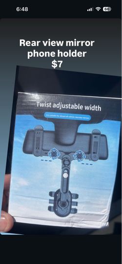 Rear view mirror phone holder