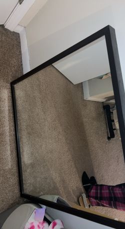 Square black Framed Mirror 