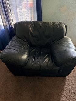 Black Leather Oversized Armchair