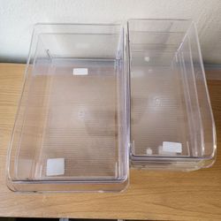 Clear Plastic Organizer Bins Set