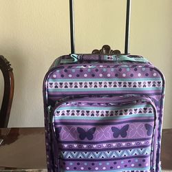 Purple Butterfly Roller Backpack