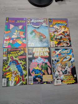 Comics lot Marvel DC Gold Key Spider Man Iron Man X-Force Avengers Aquaman TJ