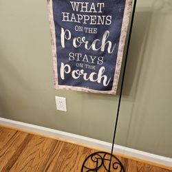 "What Happens On The Porch Stays On The Porch' Sign & Stand