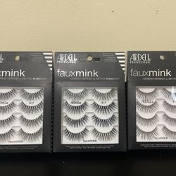 3pack Ardell Faux Mink Wispies Black False Eyelashes, 4 Pairs