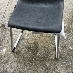 Bar Stool Set Of 2 Leather Vintage For Dining Room Kitchen