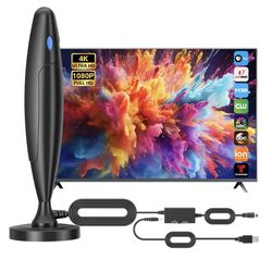 New TV Antenna for Smart TV Indoor, Digital Antenna for Local Channels, Support 4k 1080p