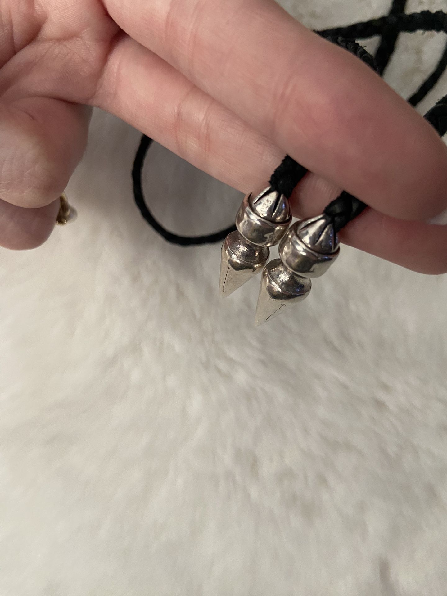 Chrome Hearts Leather Braid w/Spike Bolo Tips Jewelry & Accessories