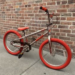 NEW 2025 SE BASHER 24 SILVER STREAK RED SINGLE SPEED FREESTYLE WHEELIE BMX BIKE