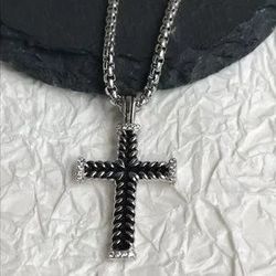 David Yurman CHEVRON CROSS PENDANT in Sterling Silver