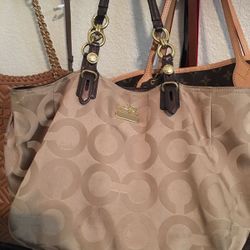 Beige Coach bag/purse