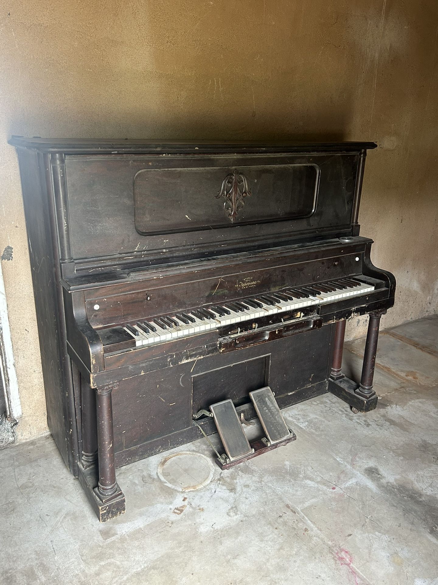 Early 1900s Autopiano Self Play Standing Piano