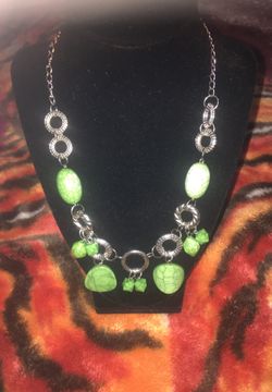 Green and Silver Choker/ Necklace