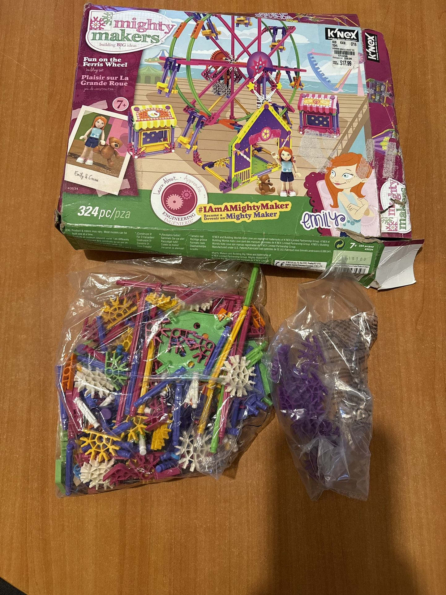 Open box knex building set. Purchased and daughter never used