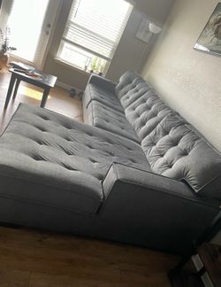 Large Sectional Gray Couch
