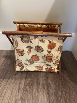 Vintage Fabric Sewing Basket