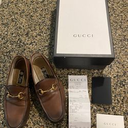 Authentic GUCCI Horsebit 1953 Mens Brown Leather Loafers 307929BLM00 Box+Receipt