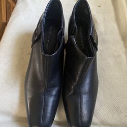 1193 Preowned Black Hilliard & Hanson Ankle Booties Size 9M 10