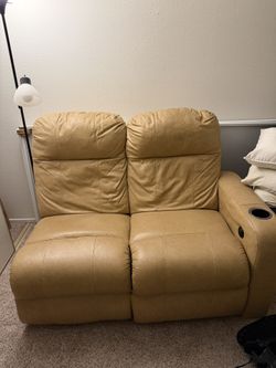 Electronic Leather Reclining Love Seat