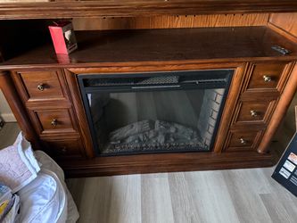 Electric Fireplace TV Console with Drawers