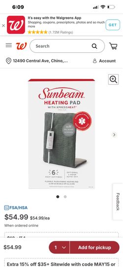 Sunbeam heating pad with XPRESSHEAT (KINGSIZE)