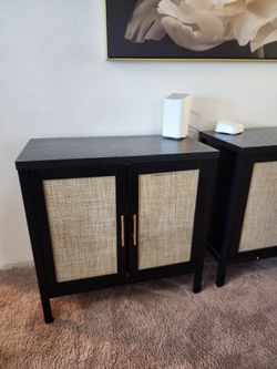 Cabinets black with tan