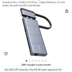 Anker USB C Hub for MacBook, PowerExpand 9-in-2 USB C Hub with 85W Power Delivery, 4K@30Hz HDMI, USB C Multi-Function Port, 2 USB-A 3.0 Ports, 1 Gbps 