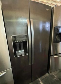 Whirlpool Side-by-Side Black Refrigerator Fridge
