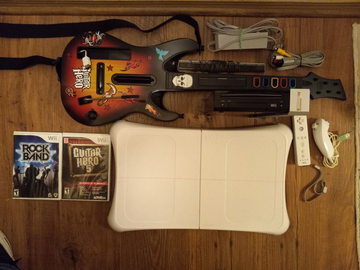 Nintendo Wii Guitar Hero Set