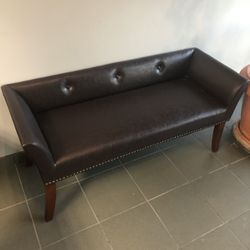 Hardwood And Leather Bench - BRAND NEW - Built To Last 