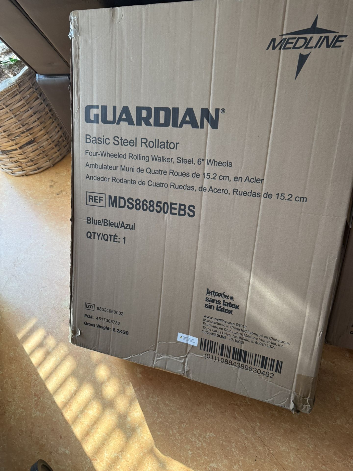 GUARDIAN New four wheel steel walker 6” wheels