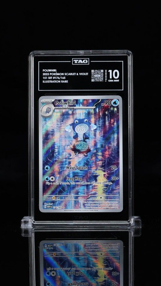 Pokemon 151 Poliwhirl illustration Rare GEM MT 10 TAG SLAB TCG Scarlett & Violet