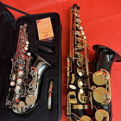 Nice Silver Curved Soprano Saxophone with New Box of Reeds $380 Firm