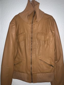 Brown leather jacket
