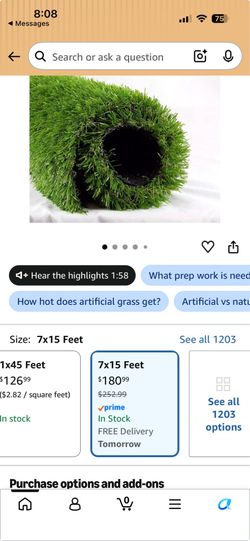 Premium turf - four rolls, 7’x15” each