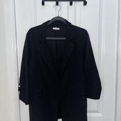 Maurices Black Button Side Black Blazer 0x