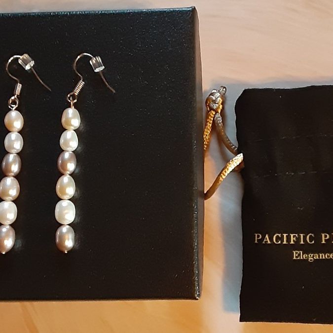 Pacific Pearls Waterfall Statement Sunshine Pearl Earrings 