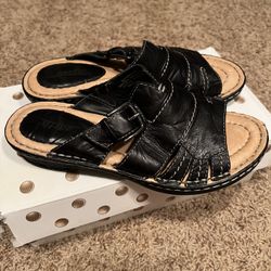 Womens Leather Sandals Size 8
