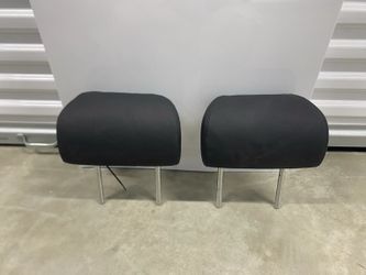 2004-2010 BMW 528 E60 Rear Headrests Black Leather Pair OEM