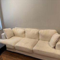 Beige Boucle Couch 