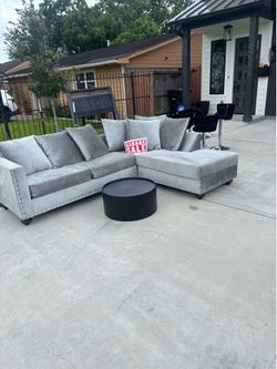 Grey sectional couch