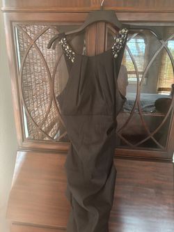 Black Formal Dress with Beaded Shoulders