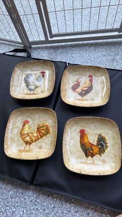 Rooster Decorative Plates Set of 4
