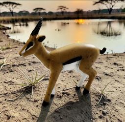 K&M International 3"African Wildlife Thomson's GAZELLE PVC Pocket Action Figure. This is a K&M International vintage PVC pocket action figure of a gaz