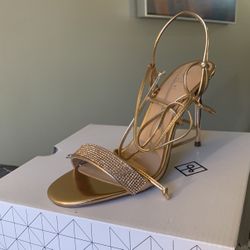 Gold High Heels Shoes For Women