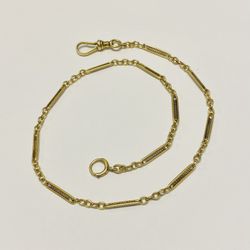 Vintage 14K Yellow Gold Pocket Watch Fob Chain
