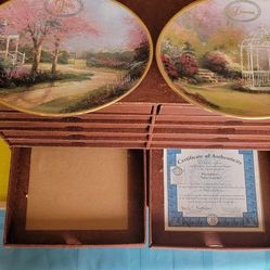 Thomas Kinkade's Daily Gifts from God's Garden 12 Calendar Plate Set w/ COA Box