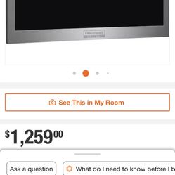 Frigidaire Gallery 30 in. Width 1.6 cu. ft. Stainless Steel with Drop-Down Door 1650-Watt Built-In Microwave Oven