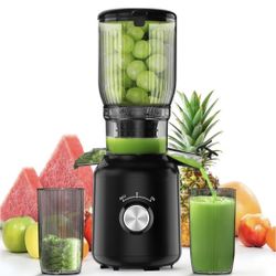 Cold Press Juicer, Juicer Machines with 5.3" Wide Feed Chute, Masticating Juicer for Whole Vegetables & Fruits, Juice Extractor Machine Easy to Clean,